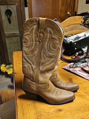Durango Brown Leather Western Ankle Boots - Women's